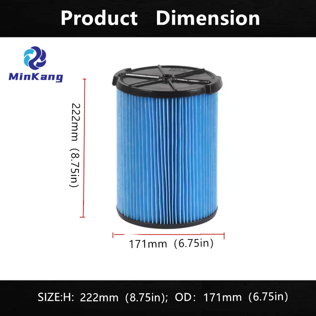 VF5000 Ridgid 5~20갤런 습식/건식 진공청소기용 미세 먼지 3층 카트리지 HEPA 필터(파란색)