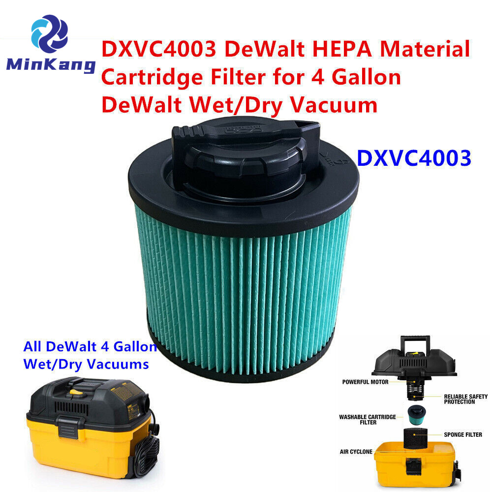DeWalt 4 갤런 습식/건식 진공 청소기 액세서리용 녹색 DXVC4003 HEPA 재료 카트리지 필터
