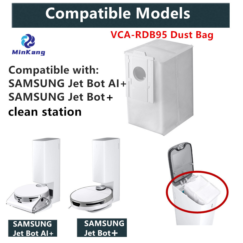 모델 # VCA-RDB95 삼성 Jet Bot AI+/Jet Bot+ 진공 청소 스테이션용 진공 공기 필터 먼지 봉투