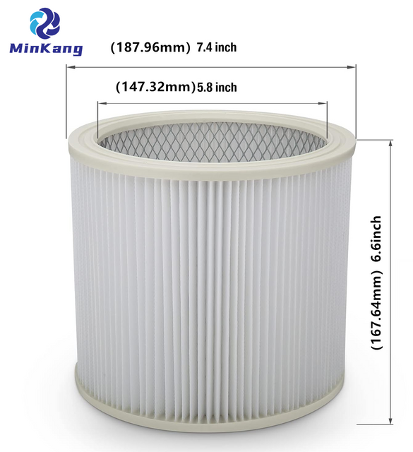 흰색 08-2501 스탠리 대부분의 5-18 갤런 습식/건식 진공 청소기 부품용 카트리지 진공 HEPA 필터