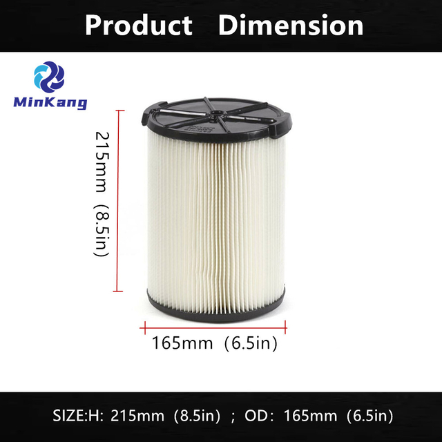 VF4000 카트리지 진공 HEPA 필터 RIDGID Vac용 1층 표준 습식/건식 Vac 필터 5-20갤런 18-75L(흰색)