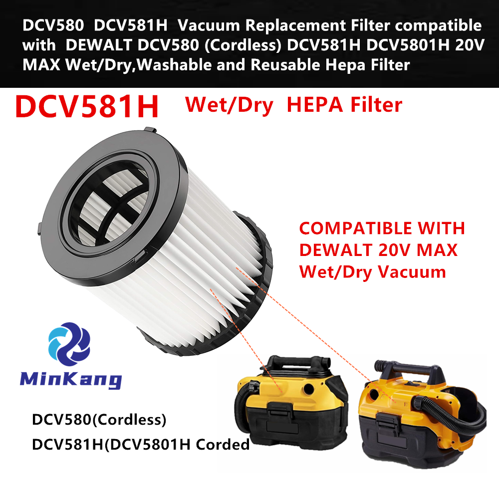 DEWALT DCV580 DCV5801H 세척 및 재사용 가능한 진공청소기용 3DCV581H HEPA 필터 