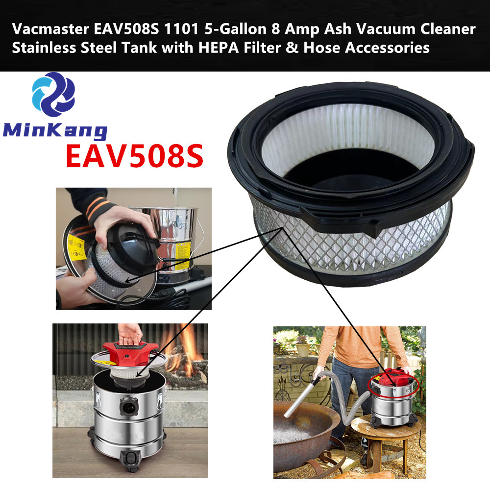 Vacmaster EAV508S 1101 5갤런 8Amp 재진공 청소기용 카트리지 금속 메쉬 진공 HEPA 필터 