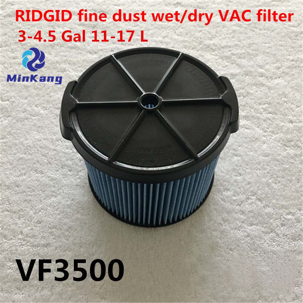 VF3500 3층 주름 종이 미세 먼지 카트리지 진공 필터(휴대용 3-4.5gal 11-17 L RIDGID WD4050 WD4522)