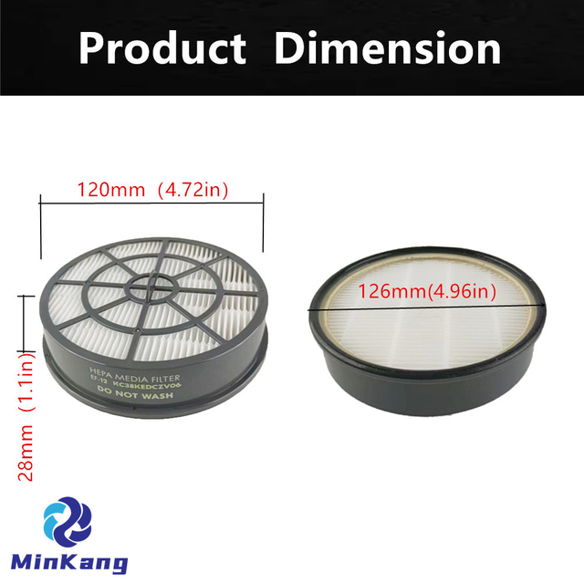 Kenmore 직립형 진공 청소기용 EF-12 HEPA 미디어 필터, 부품 번호 20-60512 KC38KEDCZV06 60512(회색 + 흰색) 교체