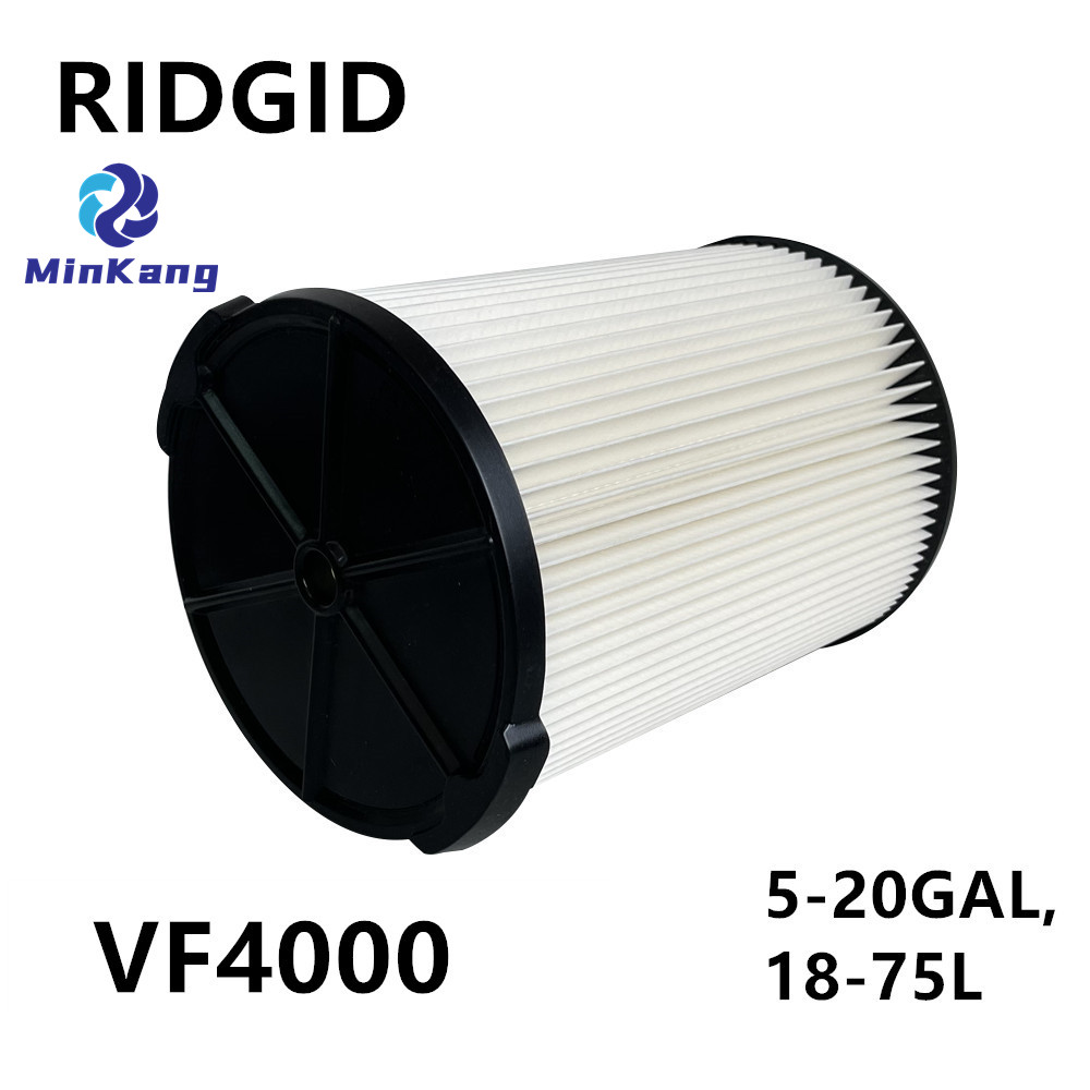 VF4000 카트리지 진공 HEPA 필터 RIDGID Vac용 1층 표준 습식/건식 Vac 필터 5-20갤런 18-75L(흰색)