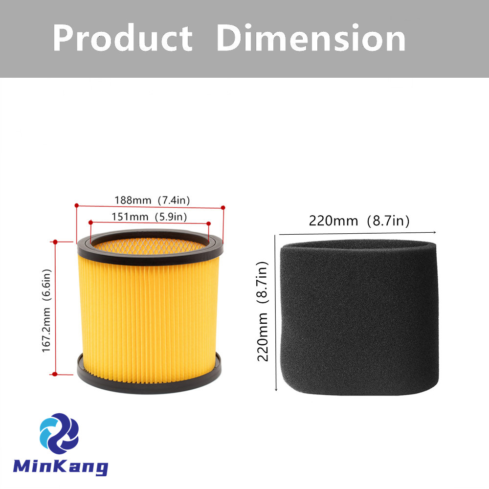 잠금 뚜껑이 있는 카트리지 진공 HEPA 필터, 폼 필터, Parkside Lidl 습식 및 건식 진공 청소기용 습식 필터 