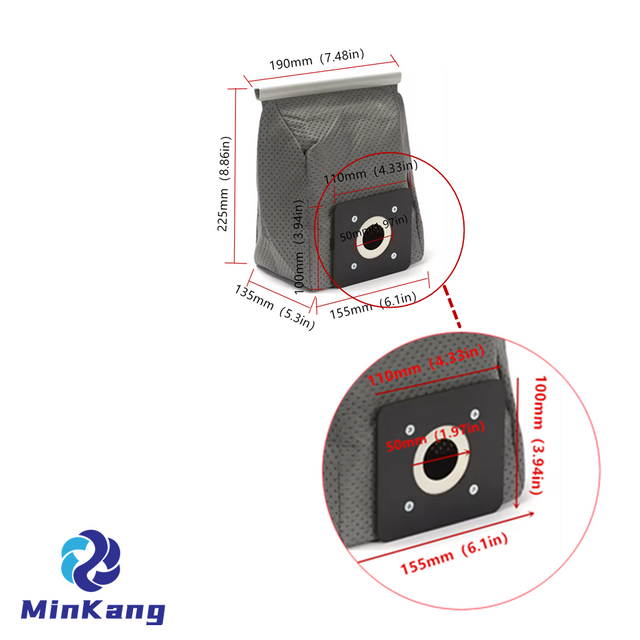 QW12t-608/12Z4/QW12T4, 가정용 진공 청소기 액세서리용 내구성 재사용 가능한 천 먼지 필터 백