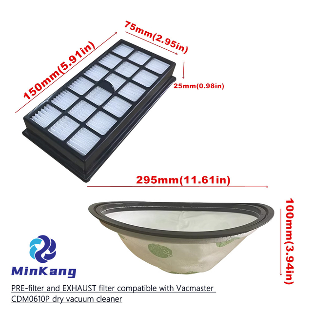 VACMASTER CDM0610P 드라이 진공 청소기 용 프리 필터 및 배기 필터 백
