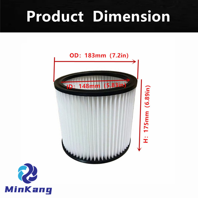 CHANNELLOCK 5갤런 이상의 대형 습식/건식 진공청소기용 카트리지 진공 HEPA 필터(흰색)