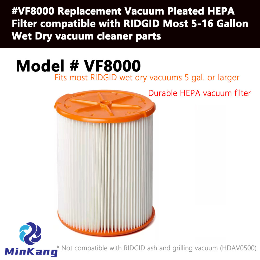  #VF8000 교체 용 주름 Pleated HEPA 필터 대부분의 5-16 갤런 습식 건식 진공 청소기 