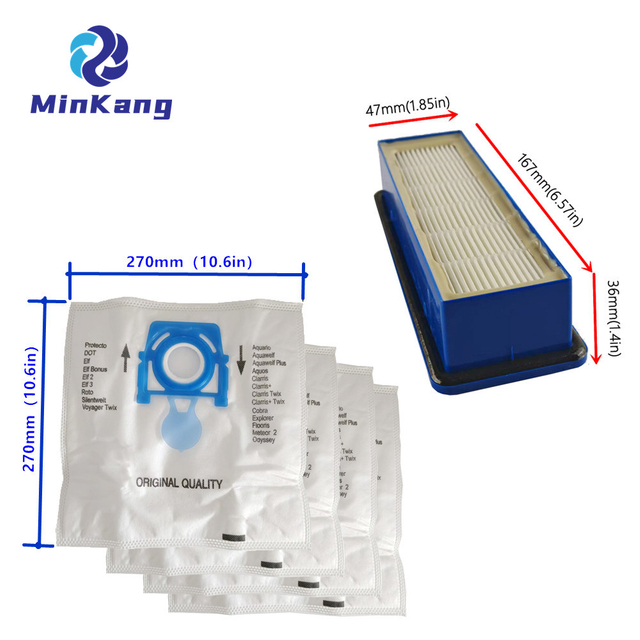 Bosch Aquawash & Clean Prohygienic 습식 및 건식 BWD420HYG 진공 청소기 용 헤파 필터 및 먼지 가방