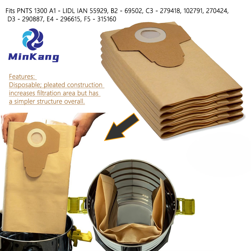  Parkside PNT 1300 C3 습식 및 건식 진공 청소기 가방 20 리터 LIDL IAN 270424