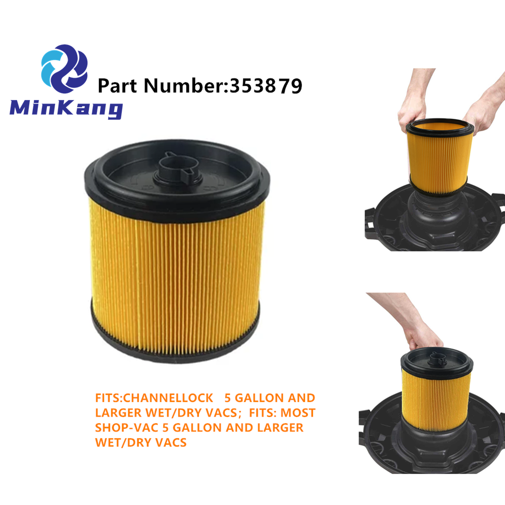 CHANNELLOCK 5갤런 이상 MOST SHOP-VAC용 5카트리지 진공 HEPA 필터(노란색)