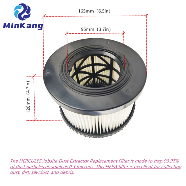 HA026 Hercules Jobsite 진공 HEPA 필터 청소용 세탁 가능 및 재사용 가능한 교체 HEPA 필터