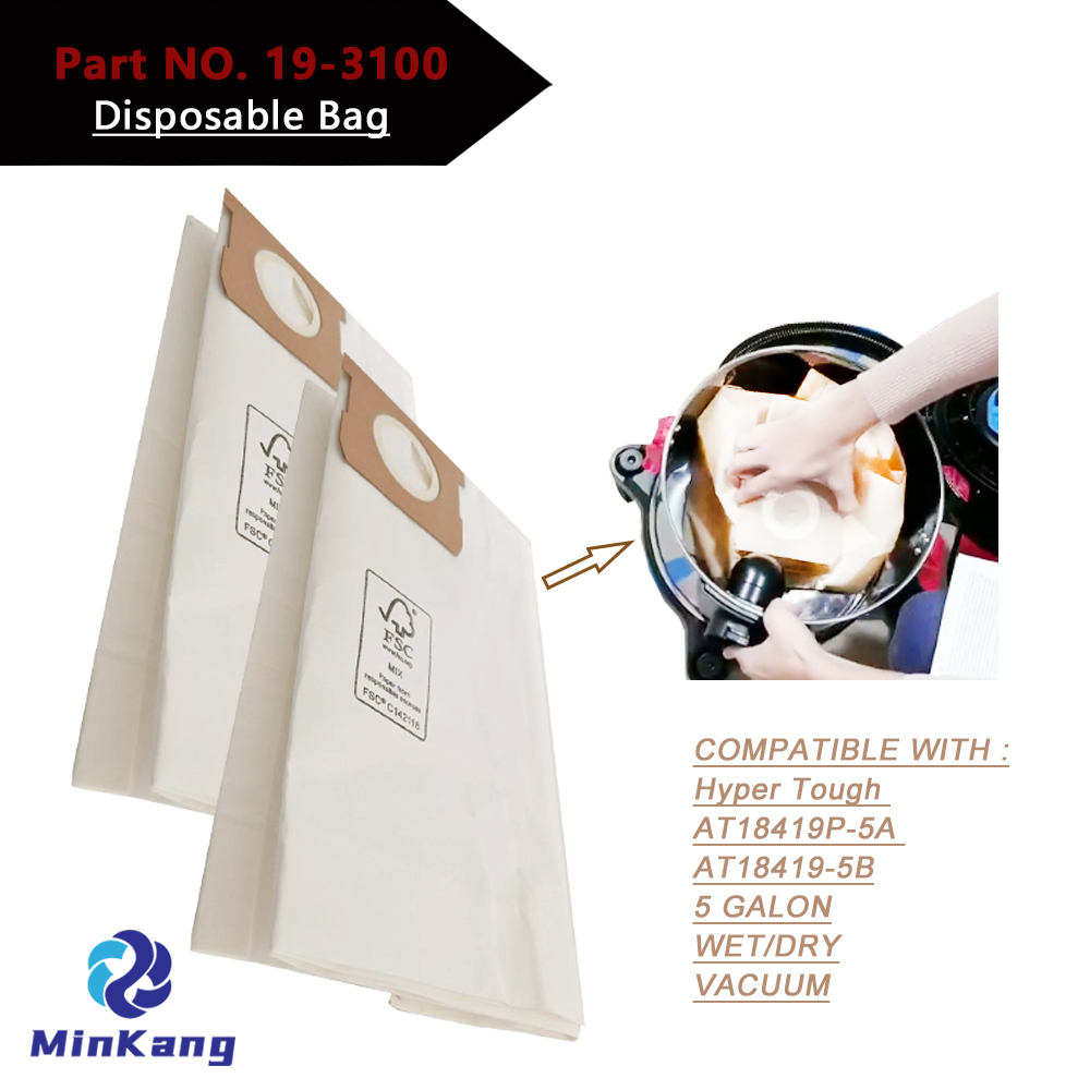 하이퍼 터프 5 갤런 습식/건식 Vac hepa 필터 교체 - 고효율 진공 필터 일회용 가방