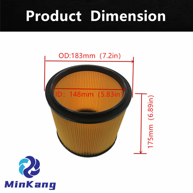 CHANNELLOCK 5갤런 이상 MOST SHOP-VAC용 카트리지 진공 HEPA 필터(노란색)