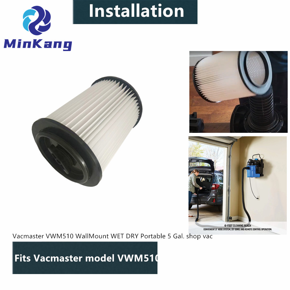 Vacmaster 모델 VWM510 WallMount용 세척 가능한 카트리지 진공 HEPA 필터 및 리테이너 