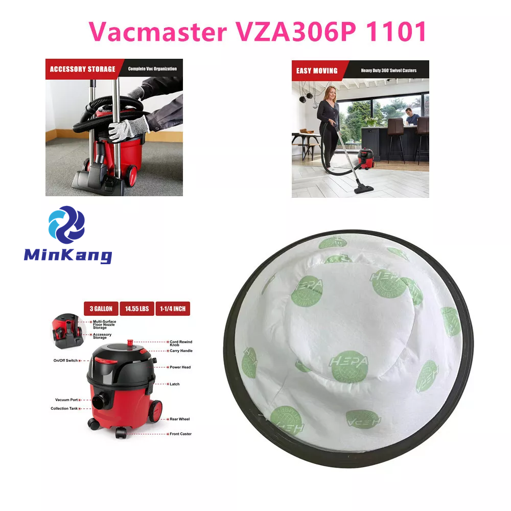 Vacmaster VZA306P 1101 캐니스터 진공 3갤런 진공청소기 부품용 먼지 필터 백