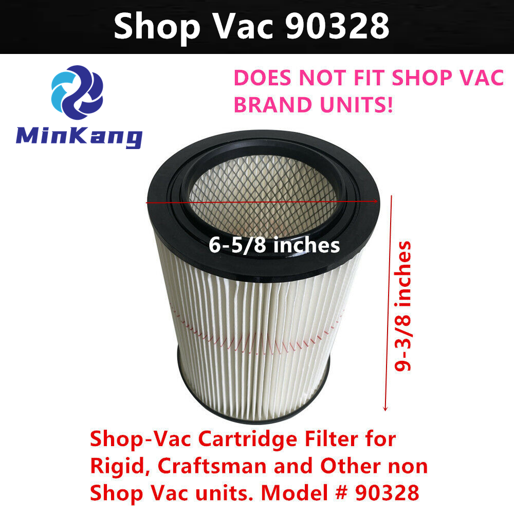 90328 9032800 Craftsman 및 Ridgid 습식/건식 5갤런 이상 진공청소기용 교체 카트리지 상점 Vac 필터