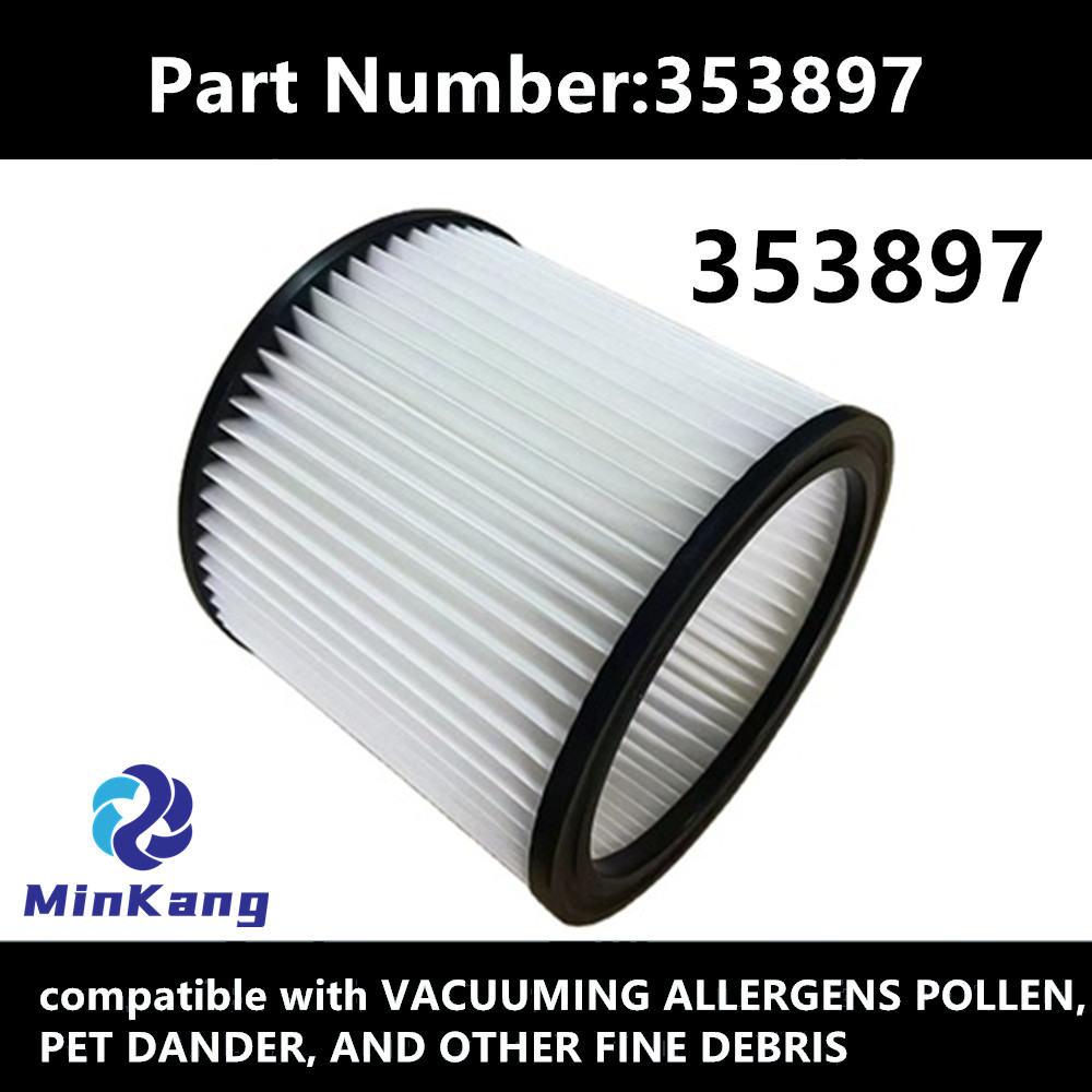 CHANNELLOCK 5갤런 이상의 대형 습식/건식 진공청소기용 카트리지 진공 HEPA 필터(흰색)