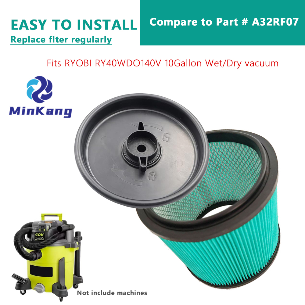 RYOBI RY40WD01 RY40WD01K RY40WD01B 10갤런 무선 습식/건식 Vac에 적합한 A32RF07 필터 교체
