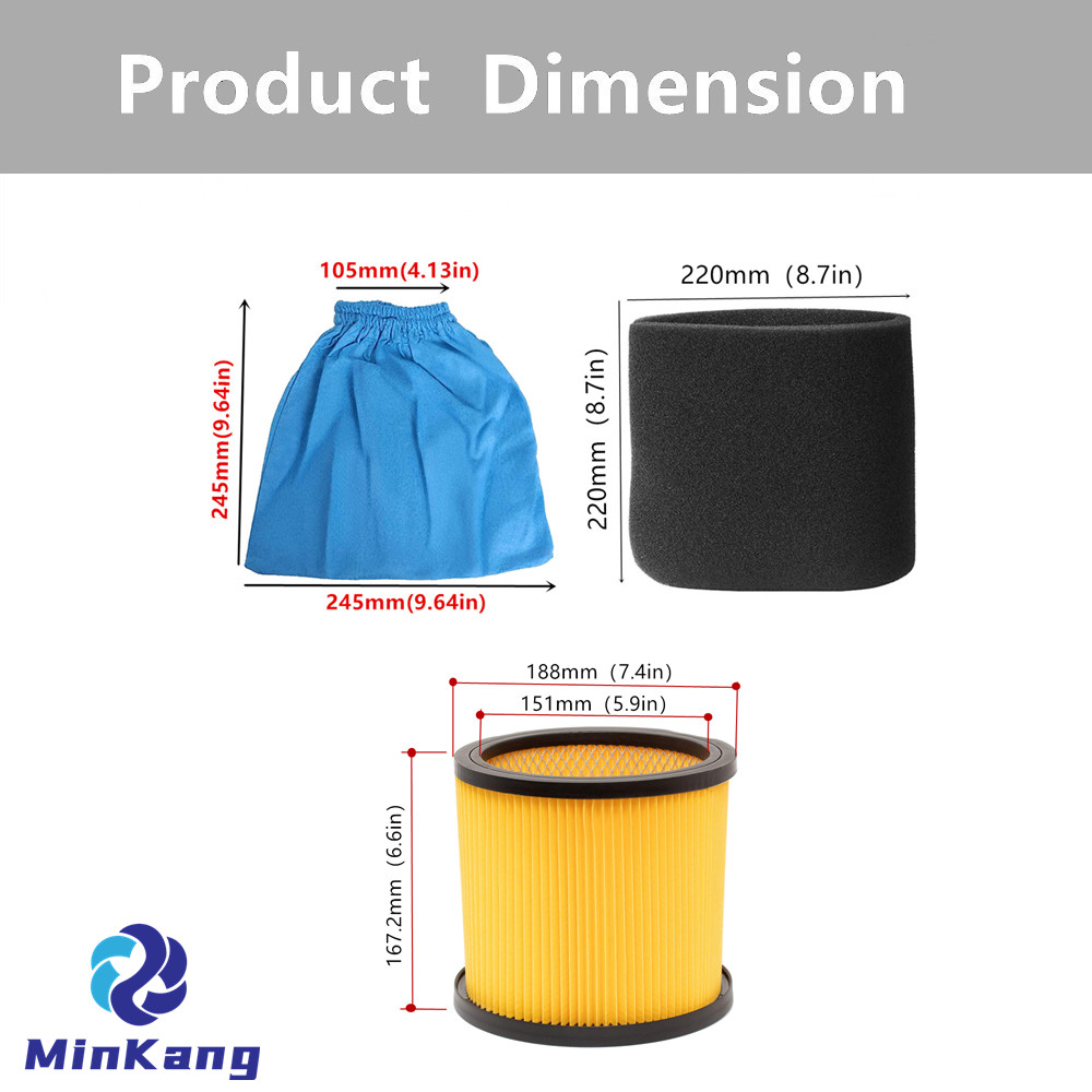 카트리지 진공 HEPA 필터 직물 필터 백 건식 필터, 폼 필터, Parkside Lidl 습식 및 건식 진공 청소기 용 습식 필터 