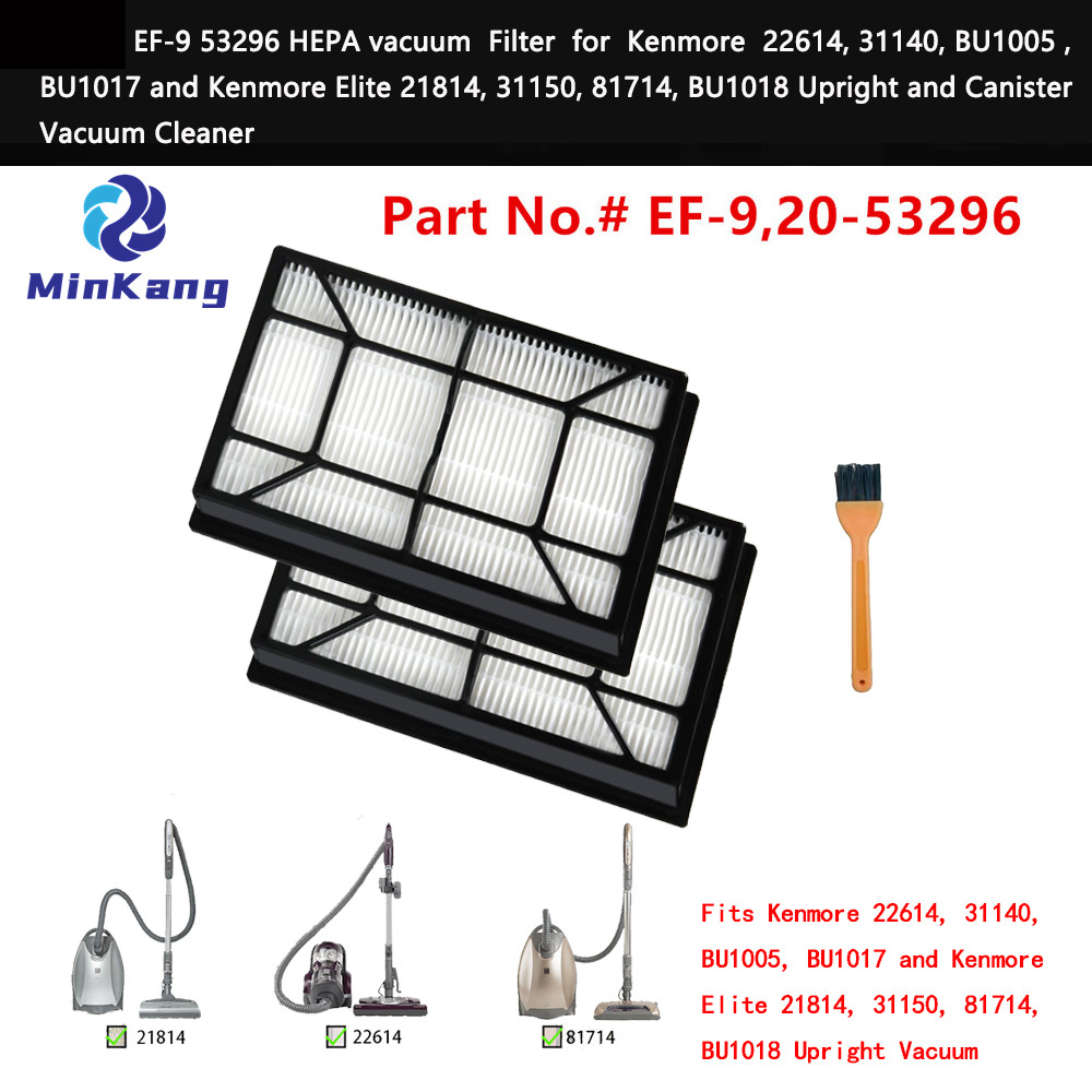 Kenmore 22614, 31140, BU1005, BU1017 직립형 및 캐니스터 진공 청소기용 EF-9 53296 HEPA 진공 필터