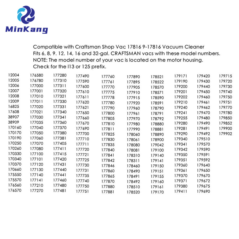  17816 9-17816 장인 습식 건식 Vac용 빨간색 줄무늬 카트리지 필터 및 브러시 5갤런 이상 대형 진공 청소기용 
