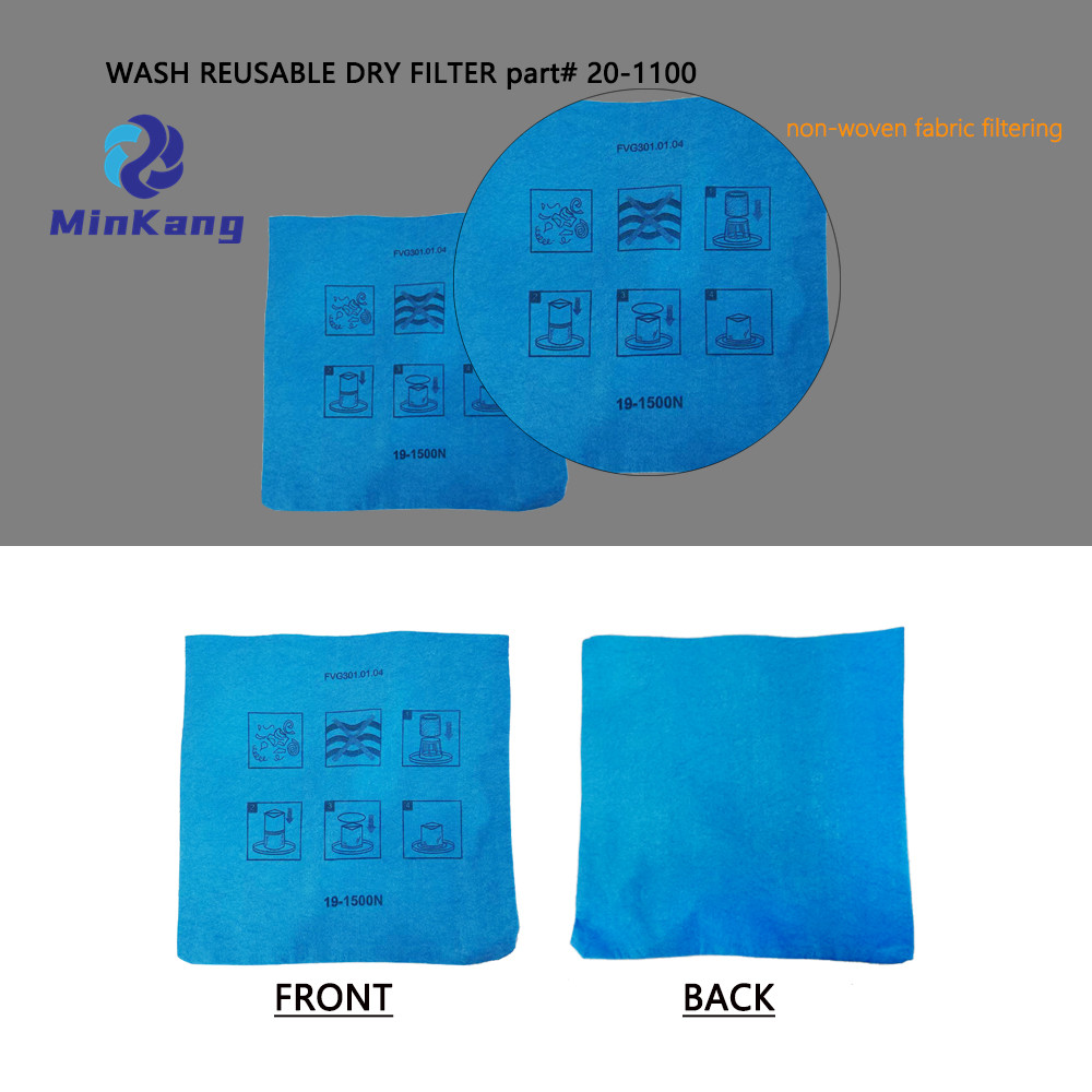 #20-1100 Stanley 및 PorterCable 4갤런 습식 건식 진공 청소기 부품용 부직포 재사용 가능 필터